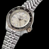 Seiko 5 GMT Sport Asia Exclusive Limited Edition Off White Dial Silver Steel Strap Watch for Men - SSK046K1 Authentic Buy Shop Now