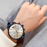 Emporio Armani Aviator Silver Dial Two Tone Leather Strap Watch for Men - AR11202 Authentic Buy Shop Now