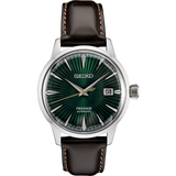 Seiko Presage Cocktail Time Automatic Green Dial Brown Leather Strap Watch for Men - SRPD37J1 Authentic Buy Shop Now