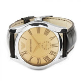 Emporio Armani Classic Beige Dial Brown Leather Strap Watch for Men - AR0645 Authentic Buy Shop Now