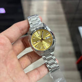 Seiko 5 Sports SNXS Automatic Gold Dial Silver Steel Strap Watch for Men - SRPL59K1 Authentic Buy Shop Now