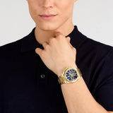 Maserati Velocità Chronograph Blue Dial Gold Steel Strap Watch for Men - R8873652002 Authentic Buy Shop Now