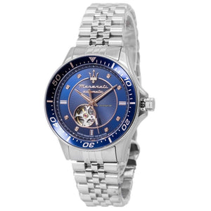 Maserati SFIDA Special Edition Automatic Blue Dial Silver Steel Strap Watch for Men - R8823140013 Authentic Buy Shop Now