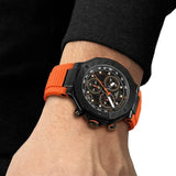 Tissot T Race Chronograph Black Dial Orange Rubber Strap Watch for Men - T141.417.37.051.02 Authentic Buy Shop Now
