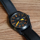 Seiko 5 Sports Flieger Pilot Automatic Black Dial Black Nylon Strap Watch for Men - SRPH33K1 Authentic Buy Shop Now