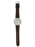 Emporio Armani Kappa Silver Dial Brown Leather Strap Watch for Men - AR11173 Authentic Buy Shop Now