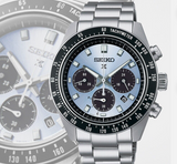 Seiko Prospex Speedtimer 41.4 Solar Chronograph Blue Dial Silver Steel Strap Watch for Men - SSC935 Authentic Buy Shop Now