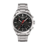 Tissot PR 100 Vuelta Chronograph Black Dial Silver Steel Strap Watch for Men - T150.417.11.051.01 Authentic Buy Shop Now