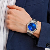 D1 Milano Ultra Thin Blue Dial Silver Steel Strap Watch for Men - D1-UTBJ09 Authentic Buy Shop Now