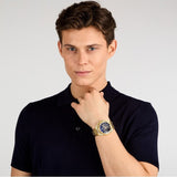 Maserati Velocità Chronograph Blue Dial Gold Steel Strap Watch for Men - R8873652002 Authentic Buy Shop Now