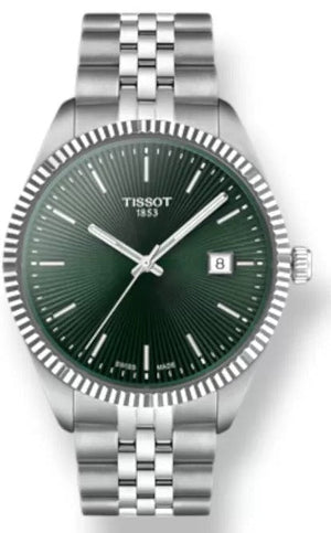 Tissot Ballade Quartz Green Dial Silver Steel Strap Watch for Men - T156.410.11.091.00 Authentic Buy Shop Now