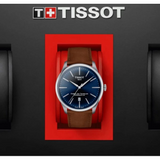 Tissot Chemin des Tourelles Automatic Powermatic 80 Blue Dial Brown Leather Strap Watch for Men - T139.407.16.041.00 Authentic Buy Shop Now