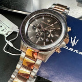 Maserati SFIDA Chronograph Grey Dial Two Tone Steel Strap Watch for Men - R8873640021 Authentic Buy Shop Now