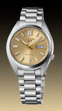 Seiko 5 Sports Automatic Gold Dial Silver Steel Strap Watch for Men - SRPL59K1 Authentic Buy Shop Now