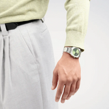 D1 Milano Square Eden Green Dial Silver Steel Strap Watch for Men - D1-SQBJ06 Authentic Buy Shop Now