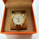 Tory Burch Collins Quartz White Dial Brown Leather Strap Watch for Women - TBW1202 Authentic Buy Shop Now