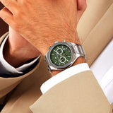 Maserati Stile Chronograph Green Dial Silver Steel Strap Watch for Men - R8873642011 Authentic Buy Shop Now