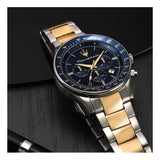 Maserati SFIDA Limited Edition Chronograph Blue Dial Two Tone Steel Strap Watch for Men - R8873640017 Authentic Buy Shop Now