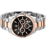 Maserati Attrazione Chronograph Black Dial Two Tone Steel Strap Watch for Men - R8853151002 Authentic Buy Shop Now