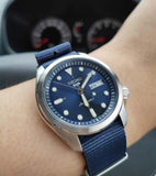 Seiko 5 Sports Automatic Blue Dial Blue Nylon Strap Watch for Men - SRPE63K1 Authentic Buy Shop Now
