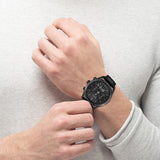 Hugo Boss Aeroliner Chronograph Black Dial Black Leather Strap Watch for Men - 1512567 Authentic Buy Shop Now