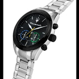 Maserati Traguardo Chronograph Black Dial Silver Steel Strap Watch for Men - R8873612061 Authentic Buy Shop Now
