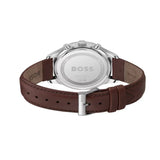 Hugo Boss Avery Chronograph Grey Dial Brown Leather Strap Watch for Men - 1514155 Authentic Buy Shop Now