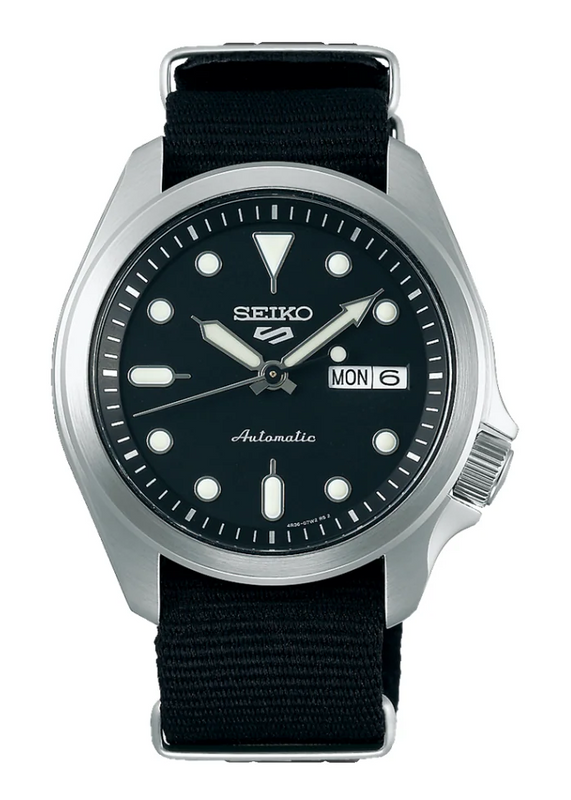 Seiko 5 Sports Automatic Black Dial Black Nylon Strap Watch for Men - SRPE67K1 Authentic Buy Shop Now