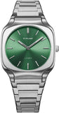 D1 Milano Square Eden Green Dial Silver Steel Strap Watch for Men - D1-SQBJ06 Authentic Buy Shop Now