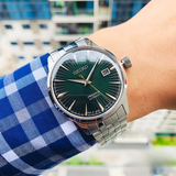 Seiko Presage Cocktail Time Automatic Green Dial Silver Steel Strap Watch for Men - SRPE15J1 Authentic Buy Shop Now