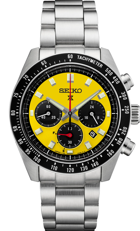 Seiko Prospex Speedtimer Solar Chronograph Yellow Dial Silver Steel Strap Watch for Men - SSC929 Authentic Buy Shop Now
