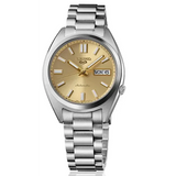 Seiko 5 Sports Automatic Gold Dial Silver Steel Strap Watch for Men - SRPL59K1 Authentic Buy Shop Now