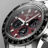 Seiko Prospex US Special Edition Speedtimer Solar Chronograph Red Dial Silver Steel Strap Watch for Men - SSC927 Authentic Buy Shop Now