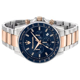 Maserati SFIDA Chronograph Blue Dial Two Tone Steel Strap Watch for Men - R8873640022 Authentic Buy Shop Now
