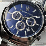Maserati Attrazione Chronograph Blue Dial Silver Steel Strap Watch for Men - R8853151005 Authentic Buy Shop Now