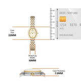Tory Burch Oval White Dial Two Tone Steel Strap Watch for Women - TBW6033 Authentic Buy Shop Now