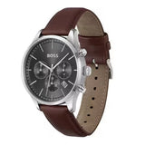 Hugo Boss Avery Chronograph Grey Dial Brown Leather Strap Watch for Men - 1514155 Authentic Buy Shop Now