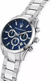 Maserati Attrazione Chronograph Blue Dial Silver Steel Strap Watch for Men - R8853151005 Authentic Buy Shop Now