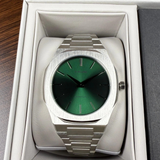 D1 Milano Ultra Thin Green Dial Silver Steel Strap Watch for Men - D1-UTBJ37 Authentic Buy Shop Now
