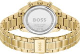 Hugo Boss Grand Tour Chronograph Gold Dial Gold Steel Strap Watch for Women - 1502768 Authentic Buy Shop Now