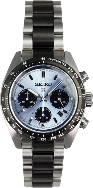 Seiko Prospex Speedtimer Solar Chronograph Limited Edition Blue Dial Two Tone Steel Strap Watch for Men - SSC909 Authentic Buy Shop Now