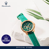 Maserati Successo Chronograph Green Dial Green Silicone Strap Watch for Men - R8871621038 Authentic Buy Shop Now