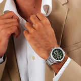 Maserati Stile Chronograph Green Dial Silver Steel Strap Watch for Men - R8873642011 Authentic Buy Shop Now