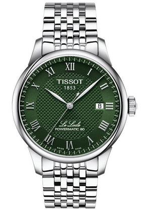 Tissot Le Locle Powermatic 80 Automatic Green Dial Silver Steel Strap Watch for Men - T006.407.11.093.00 Authentic Buy Shop Now