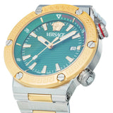 Versace Greca Logo Diver Quartz Green Dial Two Tone Steel Strap Watch for Men - VE8G00524 Authentic Buy Shop Now