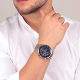Maserati SFIDA Chronograph Blue Dial Two Tone Steel Strap Watch for Men - R8873640022 Authentic Buy Shop Now
