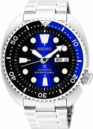 Seiko Prospex Deep Blue Batman Turtle Diver's Automatic Blue Dial Silver Steel Strap Watch for Men - SRPC25J1 Authentic Buy Shop Now