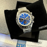 Seiko Speedtimer Solar US Special Edition Blue Dial Silver Steel Strap Watch for Men - SSC931 Authentic Buy Shop Now