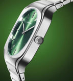 D1 Milano Square Eden Green Dial Silver Steel Strap Watch for Men - D1-SQBJ06 Authentic Buy Shop Now
