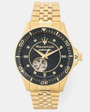 Maserati SFIDA Special Edition Automatic Black Dial Gold Steel Strap Watch for Men - R8823140012 Authentic Buy Shop Now